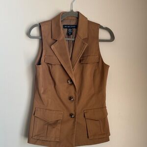 New York & Company Brown Sleeveless Tailored Vest